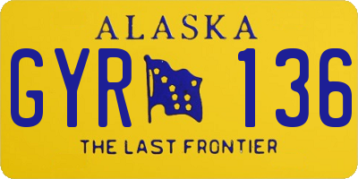 AK license plate GYR136