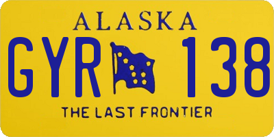 AK license plate GYR138