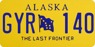 AK license plate GYR140