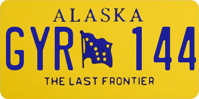 AK license plate GYR144