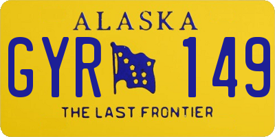 AK license plate GYR149