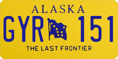 AK license plate GYR151
