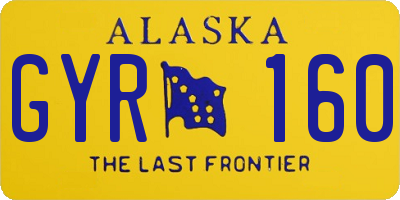 AK license plate GYR160