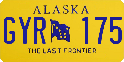 AK license plate GYR175