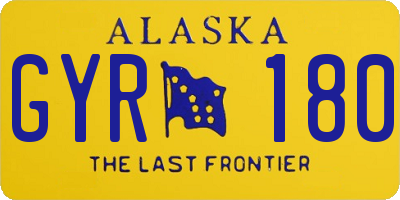 AK license plate GYR180