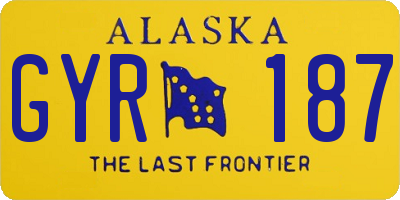AK license plate GYR187