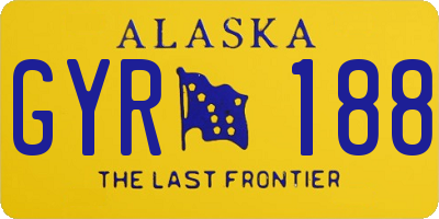 AK license plate GYR188