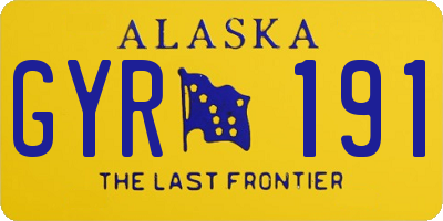 AK license plate GYR191