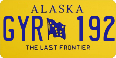 AK license plate GYR192