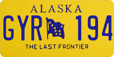 AK license plate GYR194