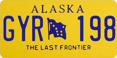 AK license plate GYR198