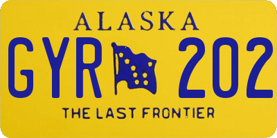AK license plate GYR202