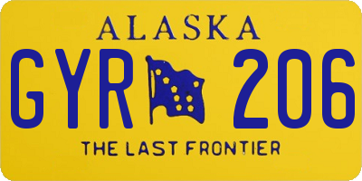 AK license plate GYR206