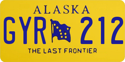 AK license plate GYR212
