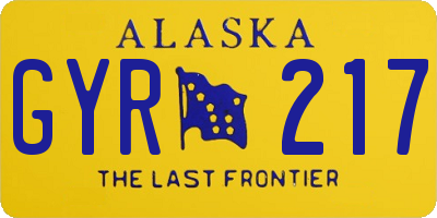 AK license plate GYR217