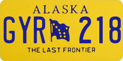 AK license plate GYR218