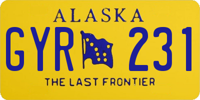 AK license plate GYR231