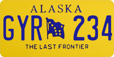 AK license plate GYR234