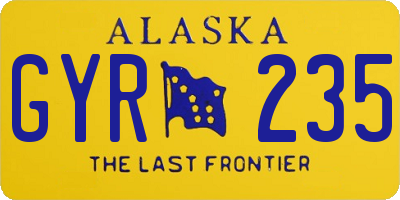 AK license plate GYR235