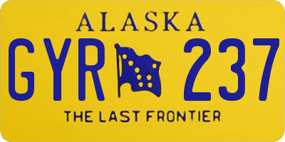 AK license plate GYR237