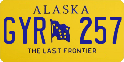 AK license plate GYR257