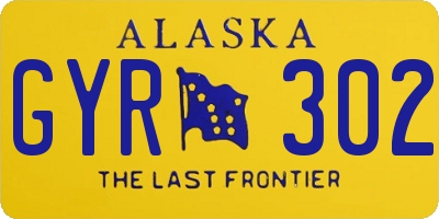AK license plate GYR302