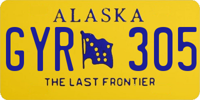 AK license plate GYR305