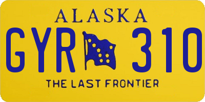 AK license plate GYR310