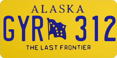 AK license plate GYR312