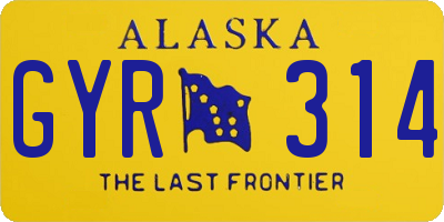 AK license plate GYR314