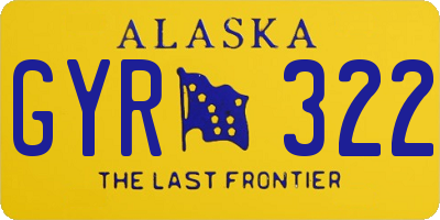 AK license plate GYR322