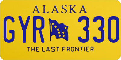 AK license plate GYR330