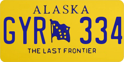 AK license plate GYR334