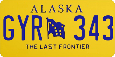 AK license plate GYR343