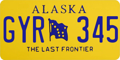 AK license plate GYR345