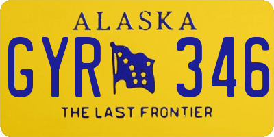 AK license plate GYR346