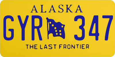 AK license plate GYR347