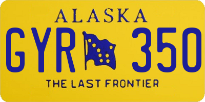 AK license plate GYR350