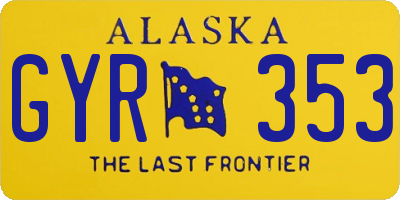 AK license plate GYR353