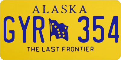 AK license plate GYR354