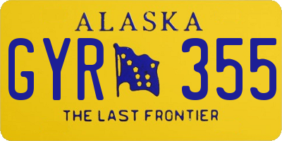 AK license plate GYR355