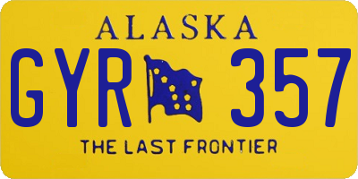 AK license plate GYR357