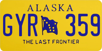 AK license plate GYR359