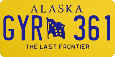 AK license plate GYR361