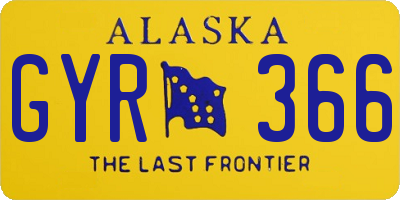 AK license plate GYR366