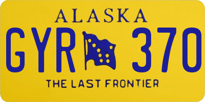 AK license plate GYR370