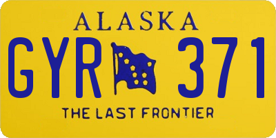 AK license plate GYR371