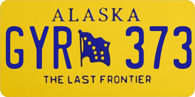 AK license plate GYR373