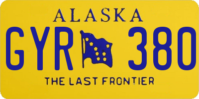 AK license plate GYR380