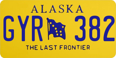 AK license plate GYR382
